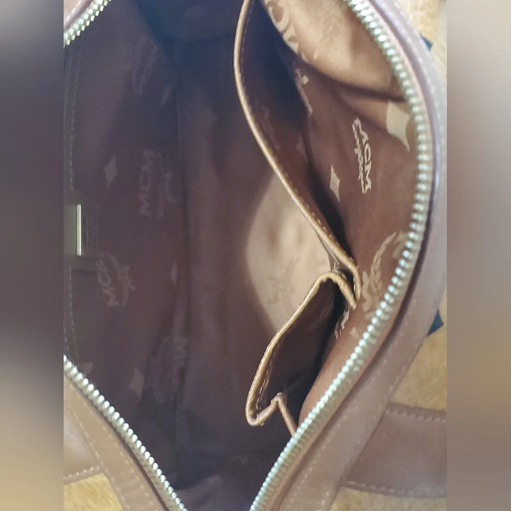 MCM Visetos Satchel in Cognac w/MCM Charm - Picture 12 of 17